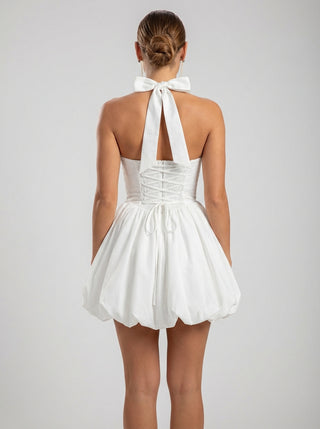 שמלת מיני סלסטין – לבן