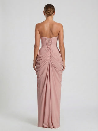 AVIELLE Draped Corset Gown - Plush Pink