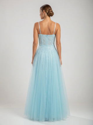 שמלת טול בצבע כחול פודרה