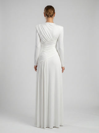 AMARA DRAPED GOWN - IVORY
