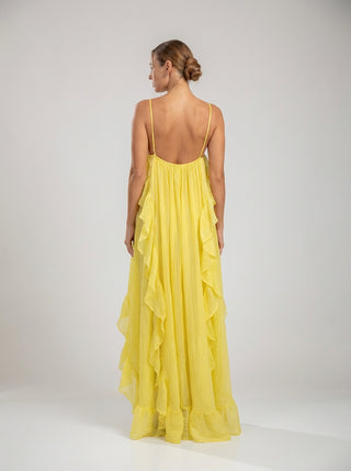 שמלת שיפון עם קפלים של Soleil