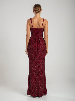 שמלות ריגליה – ברגונדי מנצנץ