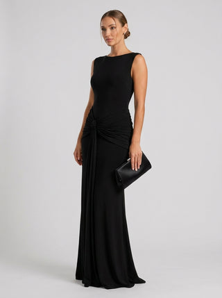 ELSIRA Sculpted Knot Gown Soft Black