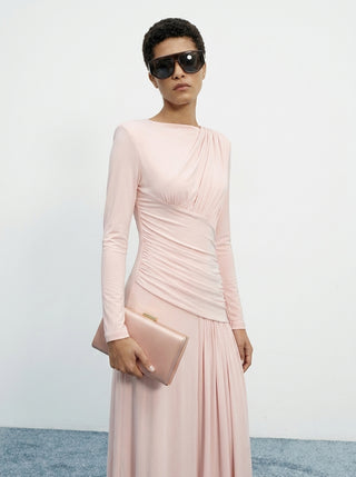 AMARA DRAPED GOWN - BLUSH