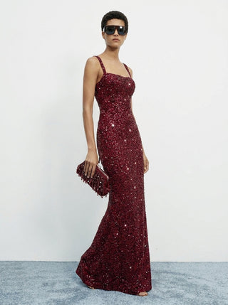 Regalia Gown – Burgundy Sparkle