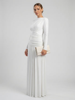AMARA DRAPED GOWN - IVORY