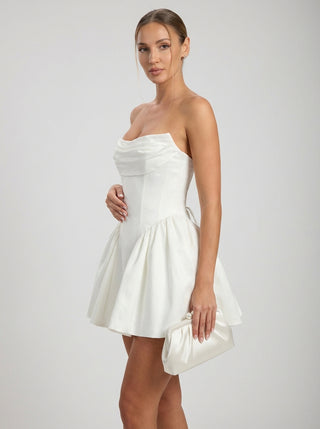 שמלת מיני סלסטין — שנהב