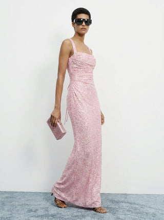REGALIA Rhinestone Corset Gown - Plush Pink