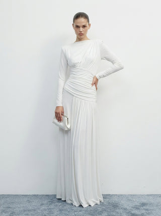 AMARA DRAPED GOWN - IVORY