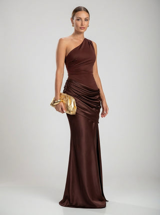 SADINA MAXI DRESS - CHOCOLATE BROWN