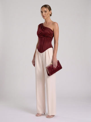 ISADORA CORSET DRAPED SCULPT - BORDEAUX