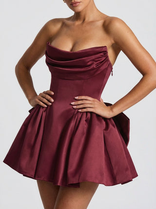 שמלת מיני סלסטין — לכה דובדבן