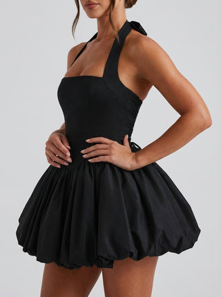 שמלת מיני סלסטין - שחורה