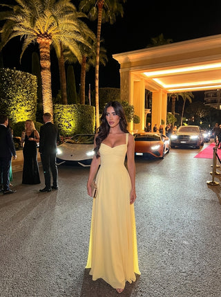 ELVIRA Soft Corset Flow Gown - Butter Yellow