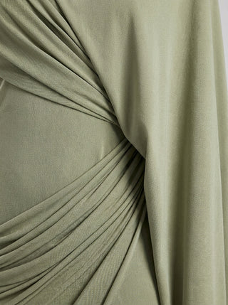 SOLÈNE DRAPE CAPE GOWN - SAGE