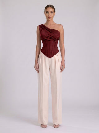 ISADORA CORSET DRAPED SCULPT - BORDEAUX
