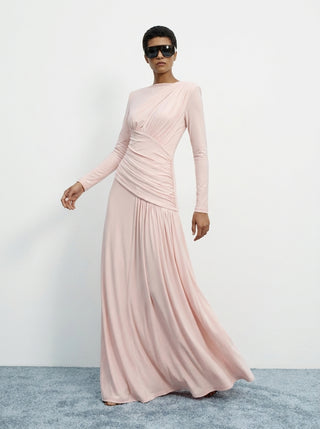 AMARA DRAPED GOWN - BLUSH