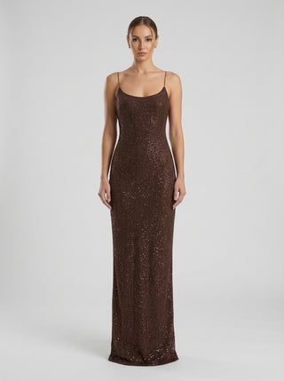 NOVA Rhinestone Slip - Chocolate Bronze