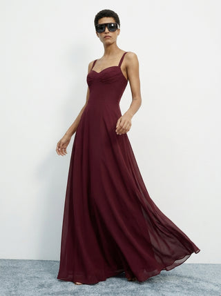 ELVIRA Soft Corset Flow Gown - Dark Cherry