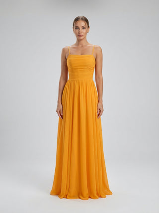 שמלת שיפון עם קפלים של Aurea