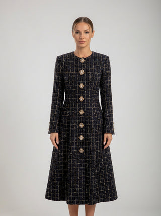 שמלת מעיל טוויד מעוטרת של Celeste