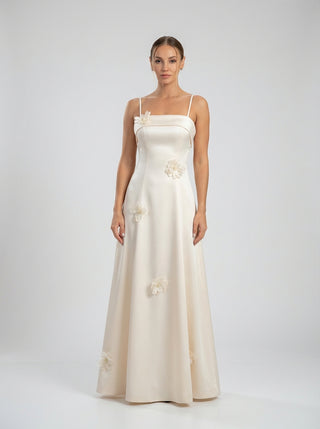 שמלת אפליקציה פרחונית של Elowen