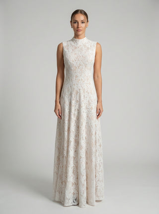 Seraphine Lace High-Neck Gown
