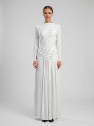 AMARA DRAPED GOWN - IVORY