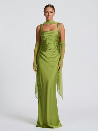 שמלות רגאליה – זית בהיר