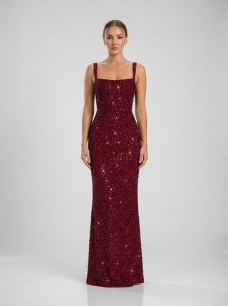 שמלות ריגליה – ברגונדי מנצנץ