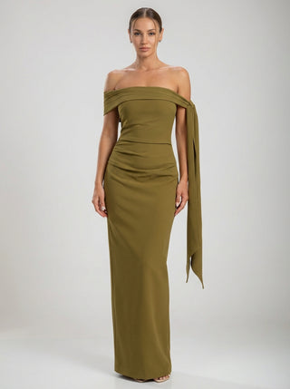 שמלות סוברן – זית כהה
