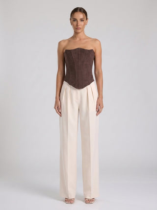 ÉLODIE CORSET SUEDE SCULPT - ESPRESSO