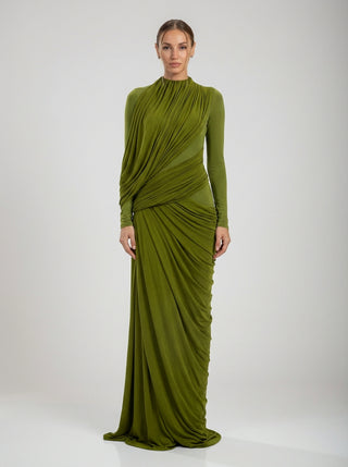 זורי – שמלת ערב בצבע זית