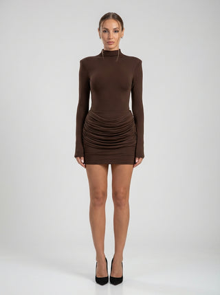 Carmine – שמלת מיני Cocoa Ruched 