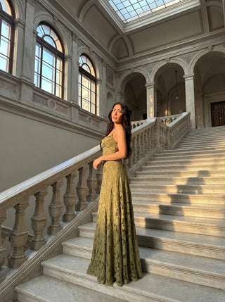 Roselle Gown – Olive Green