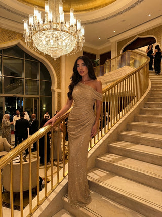 שמלות כתף אחת אורס — ברק זהב