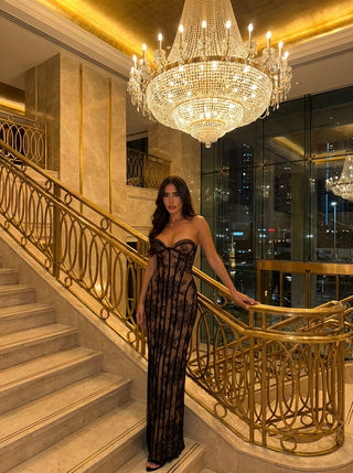 שמלת מקסי סיאנה - שחורה