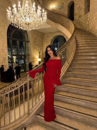 Mariana Bell Sleeve Gown – Scarlet Red