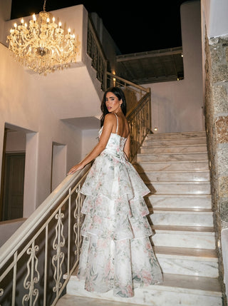 שמלת פרחונית מדורגת של רוזלי