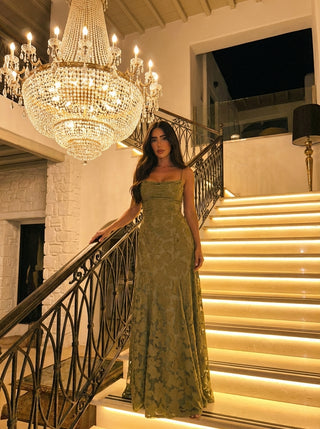 Roselle Gown – Olive Green