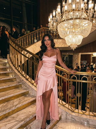 שמלות סולן קסקדה - ורוד רך