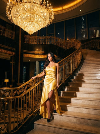 שמלות סולן קסקדה - לימון