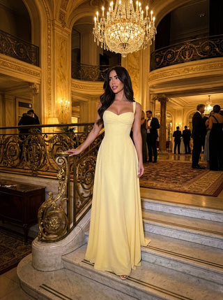 ELVIRA Soft Corset Flow Gown - Butter Yellow