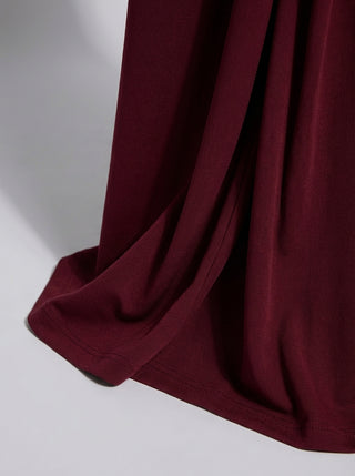 ZARETH Draped Corset Gown - Deep Garnet