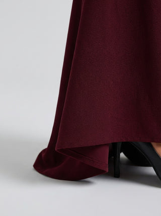 DAELIA Minimal Column Gown - Deep Garnet