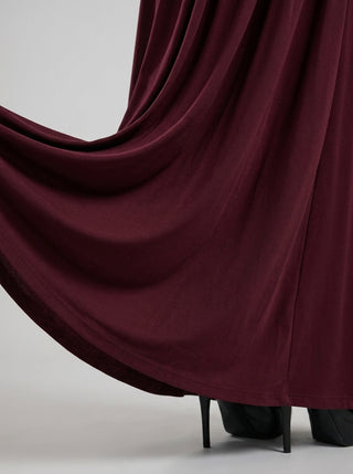 AMARA DRAPED GOWN - BORDEAUX