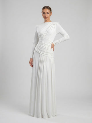 AMARA DRAPED GOWN - IVORY