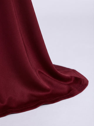 VIRENZA Structured Satin Gown - Deep Garnet