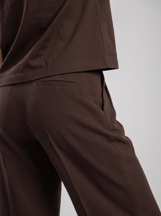 VELINA NOIR SIGNATURE PLEATED TROUSER — ESPRESSO
