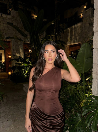 SADINA MAXI DRESS - CHOCOLATE BROWN